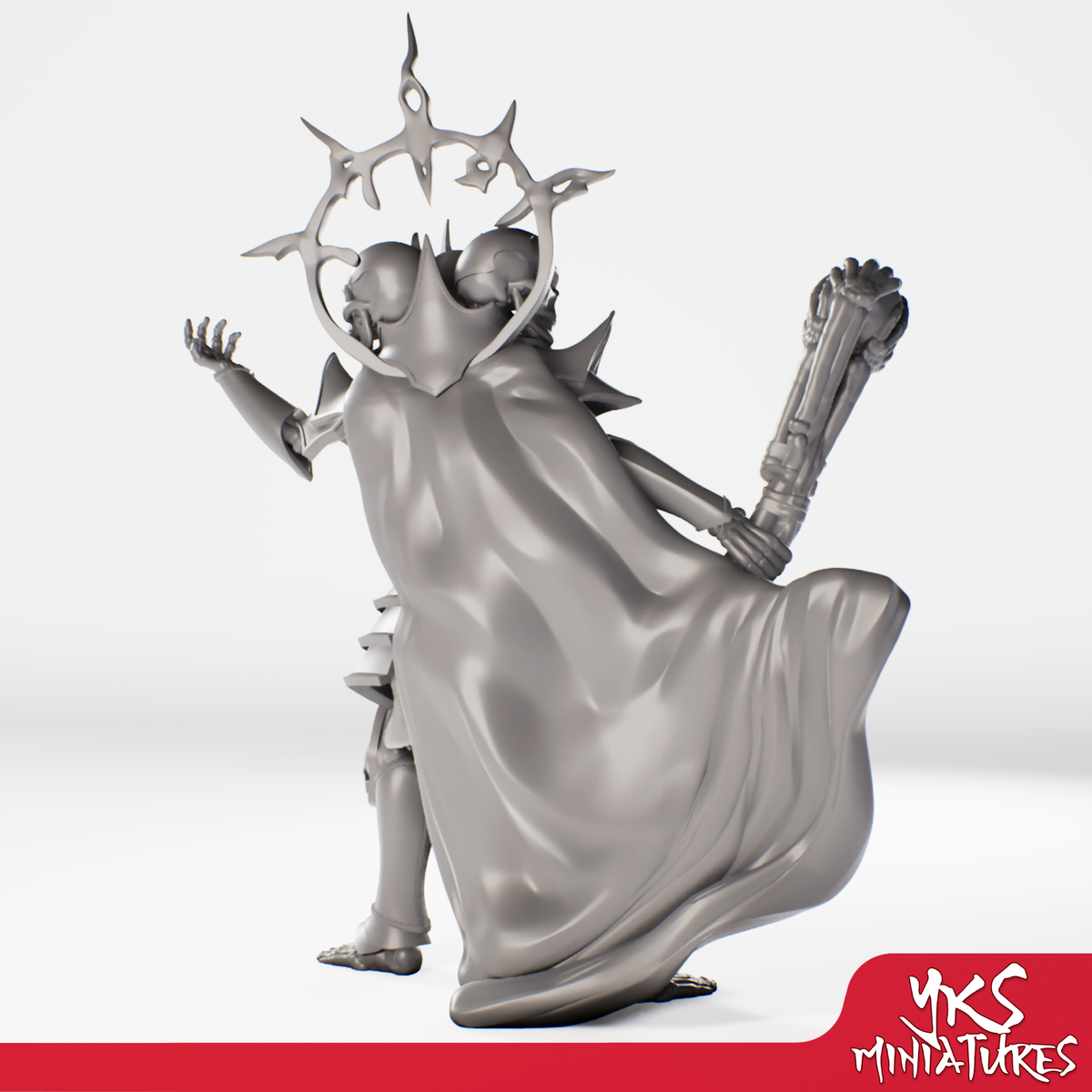 Skull Lord - 3D Printed Mini for Tabletop Gaming, Dungeons and Dragons, Pathfinder, Kings of War and other RPG's