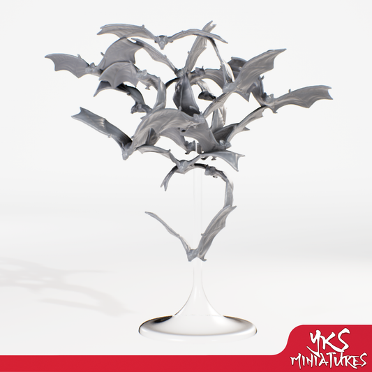 Swarm of Bats - 3D Printed Mini for Tabletop Gaming, Dungeons and Dragons, Pathfinder, Kings of War and other RPG's