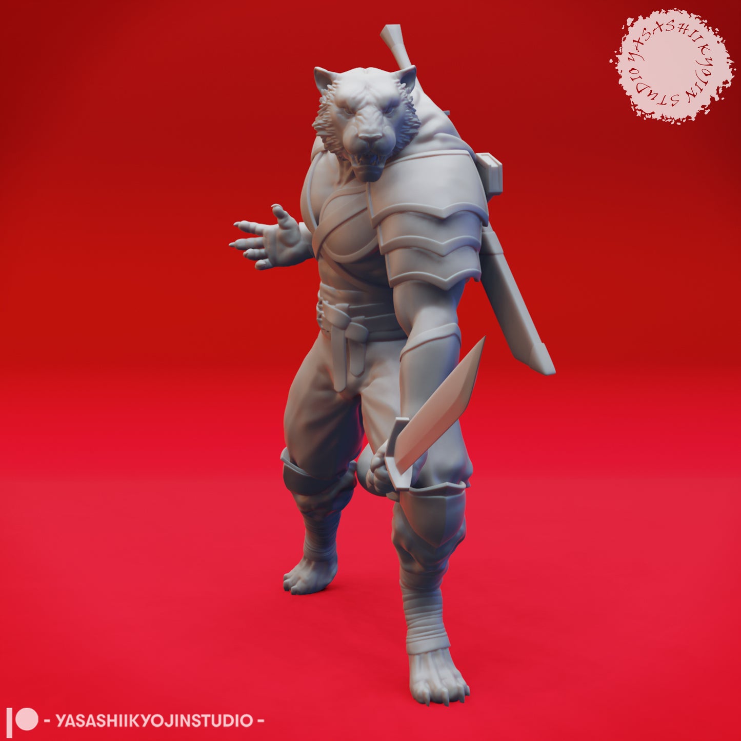 Tabaxi - Barbarian - Tabletop Miniature (Pre-Supported STL)