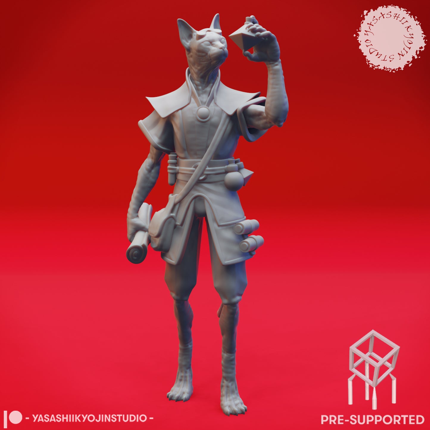 Tabaxi - Artificer - Tabletop Miniature (Pre-Supported STL)
