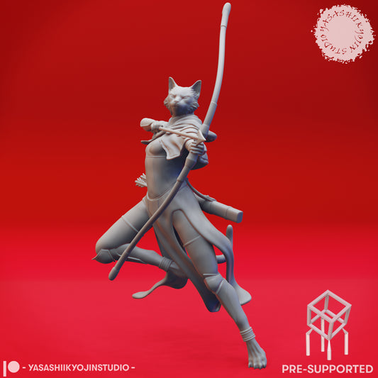 Tabaxi - Ranger - Tabletop Miniature (Pre-Supported STL)