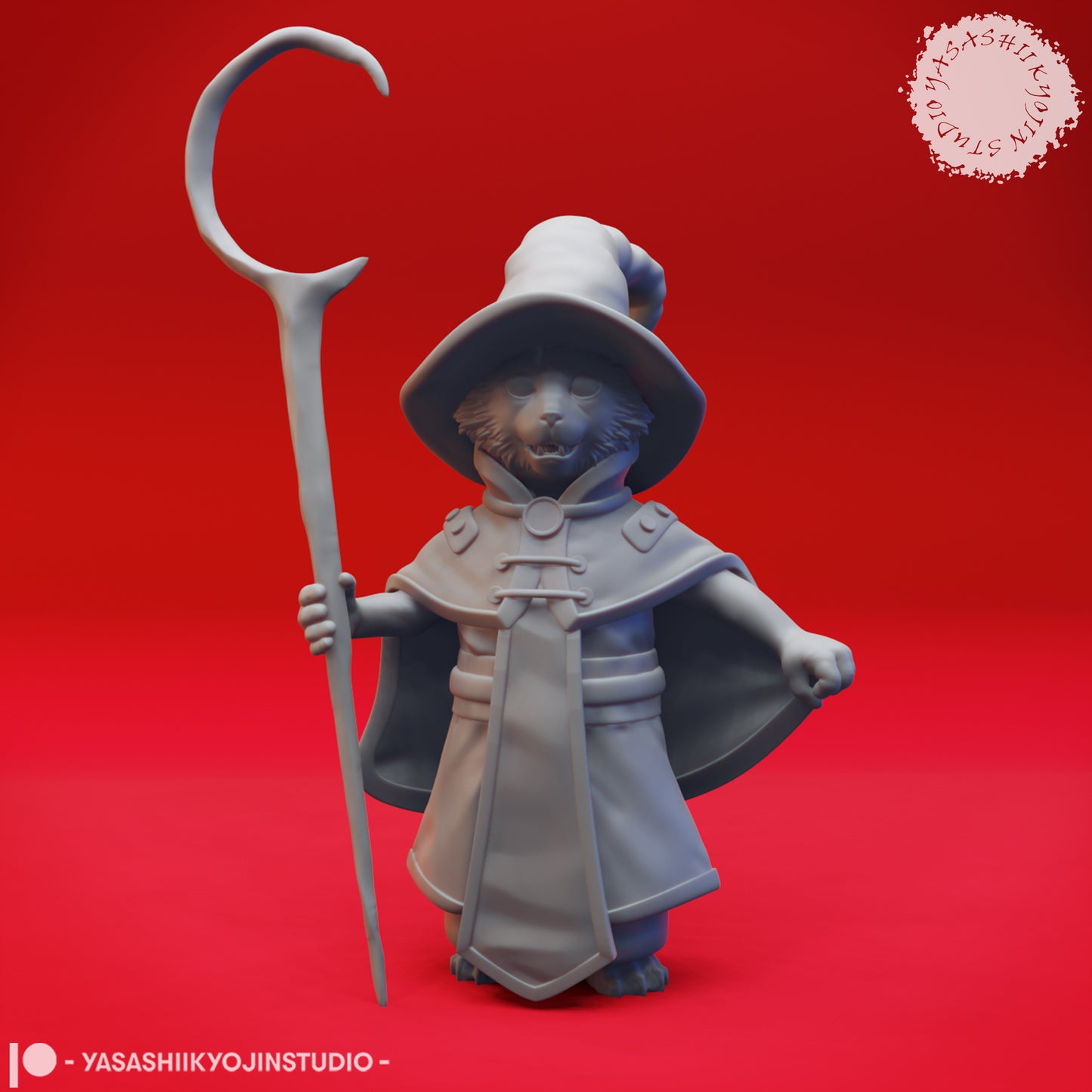 Tabaxi - Wizard - 3D Printed Mini for Tabletop Gaming, Dungeons and Dragons, Pathfinder, Kings of War and other RPG's