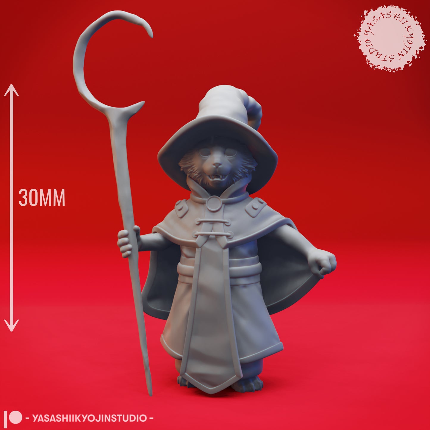 Tabaxi - Wizard - Tabletop Miniature (Pre-Supported STL)