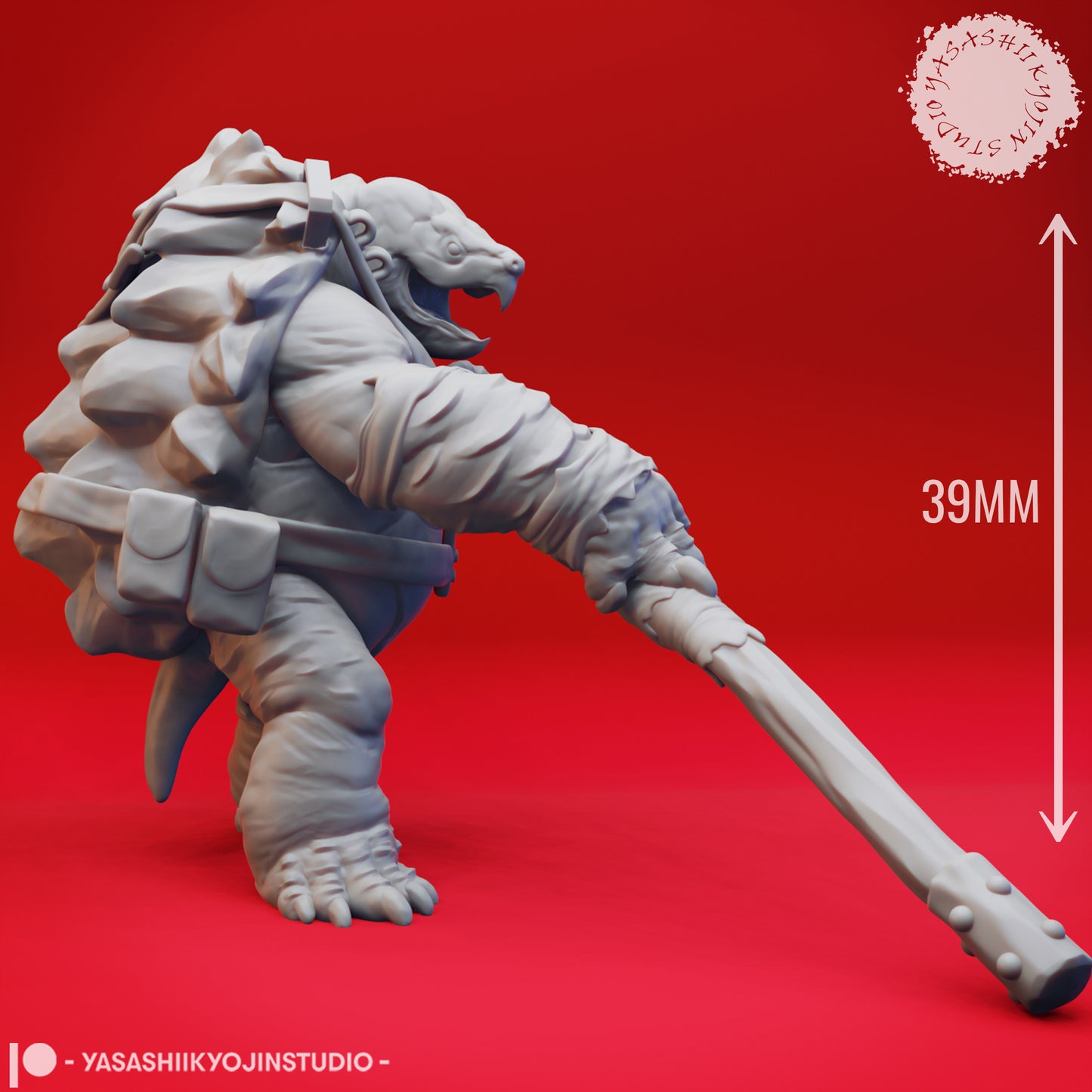 Tortle - Bo Staff - Tabletop Miniatures (Pre-Supported STL)