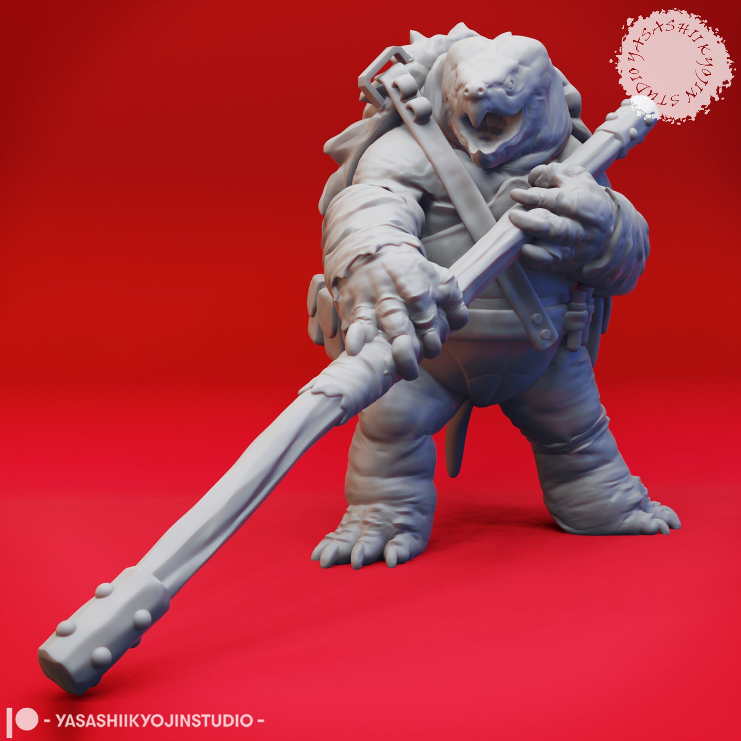 Tortle - Bo Staff - Tabletop Miniatures (Pre-Supported STL)