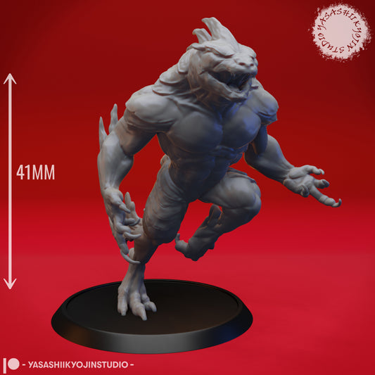 Troglodyte - Charging - 3D Printed Mini for Tabletop Gaming, Dungeons and Dragons, Pathfinder, Kings of War and other RPG's