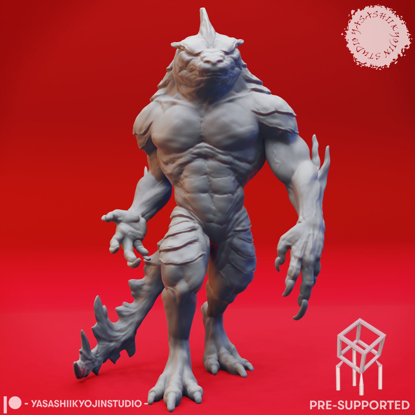 Troglodyte - Alert - Tabletop Miniature (Pre-Supported STL)