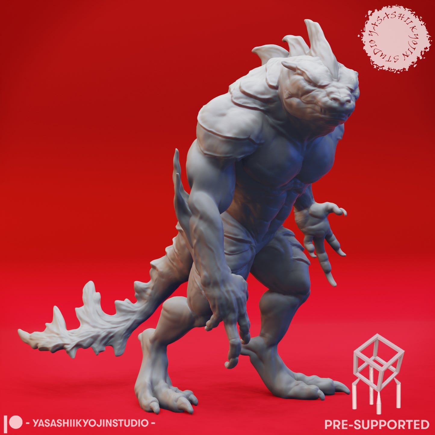 Troglodyte - Lurking  Tabletop Miniature (Pre-Supported STL)
