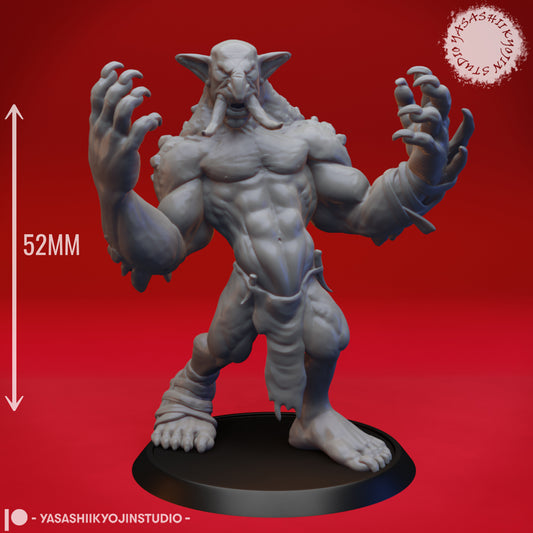 Troll Screamer - 3D Printed Mini for Tabletop Gaming, Dungeons and Dragons, Pathfinder, Kings of War and other RPG's