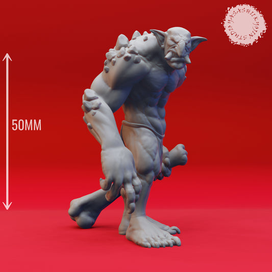 Troll Clubba - 3D Printed Mini for Tabletop Gaming, Dungeons and Dragons, Pathfinder, Kings of War and other RPG's