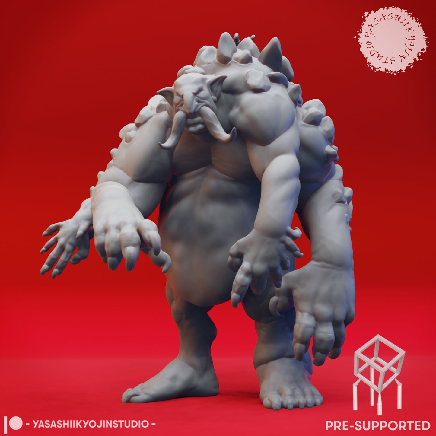Dire Troll - Tabletop Miniature (Pre-Supported STL)