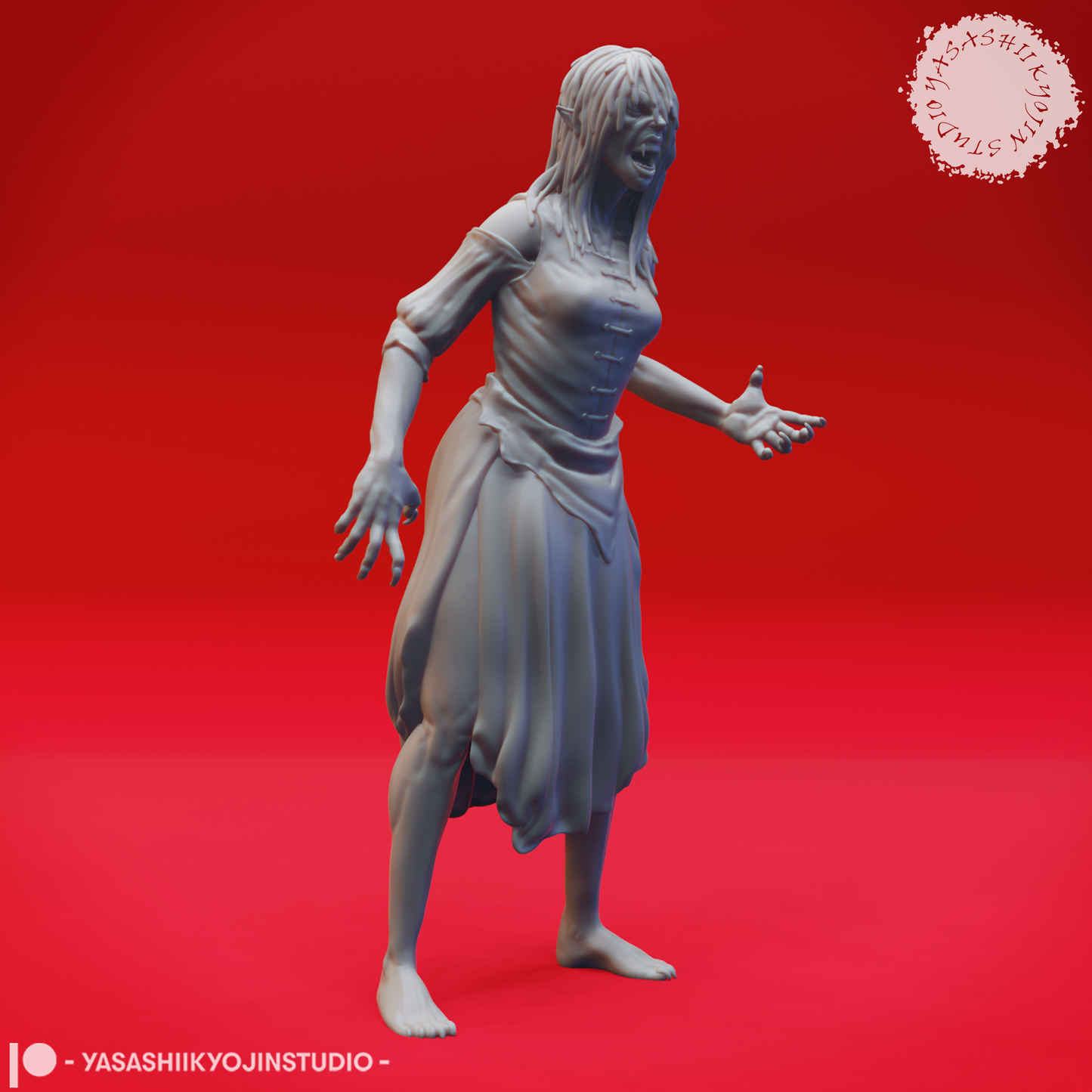 Vampire Spawn - Alert - Tabletop Miniatures (Pre-Supported STL)