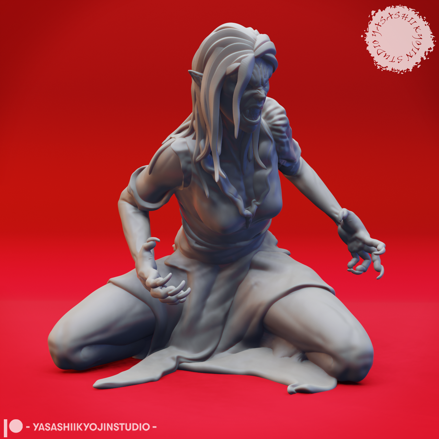 Vampire Spawn - Slouched - Tabletop Miniatures (Pre-Supported STL)