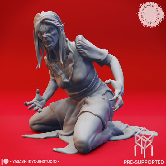 Vampire Spawn - Slouched - Tabletop Miniatures (Pre-Supported STL)