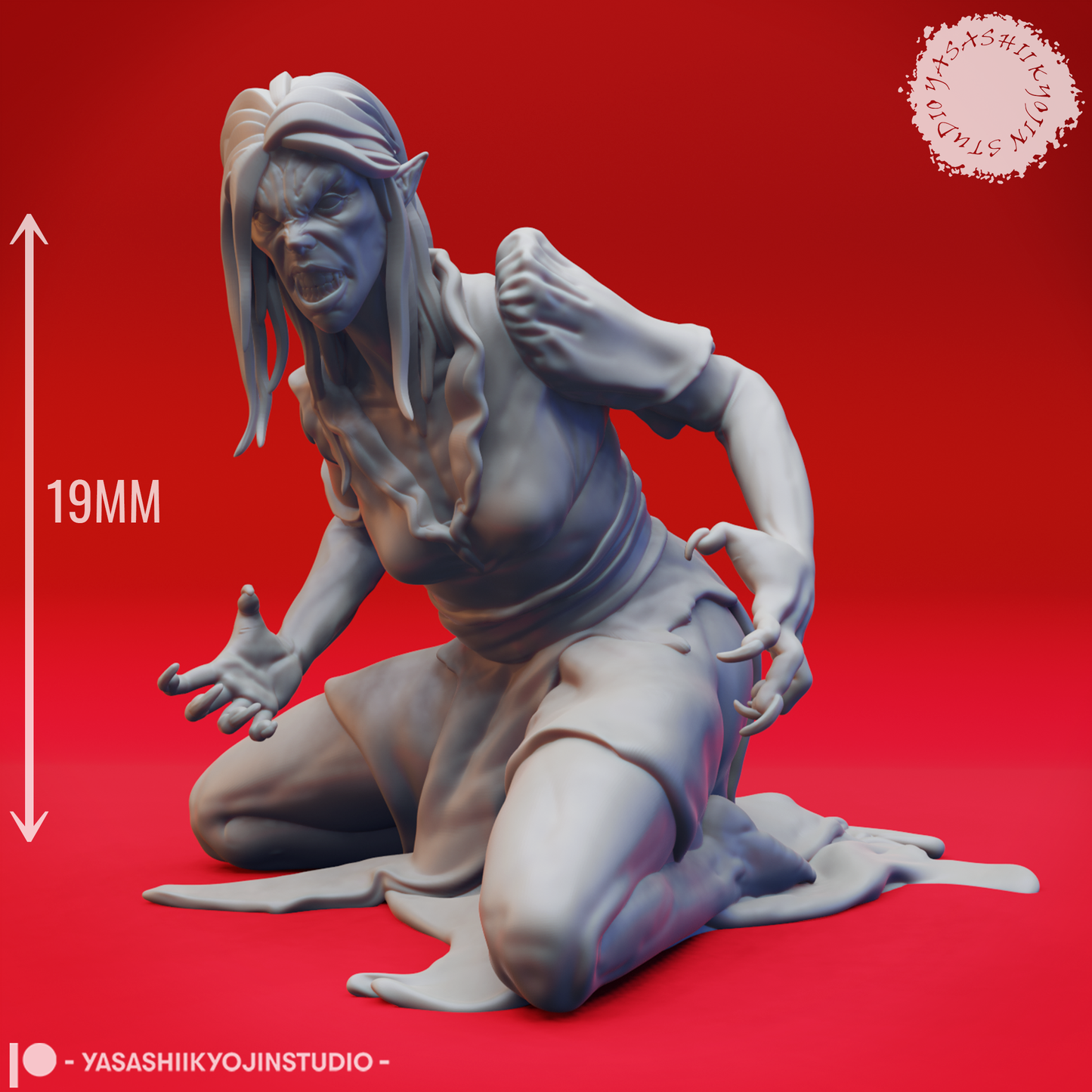 Vampire Spawn - Slouched - Tabletop Miniatures (Pre-Supported STL)