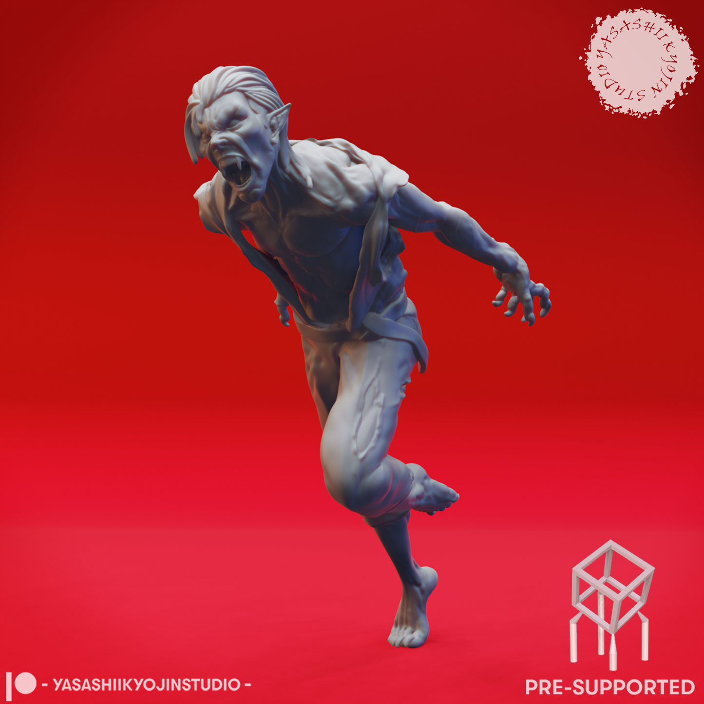Vampire Spawn - Sprinting - Tabletop Miniatures (Pre-Supported STL)