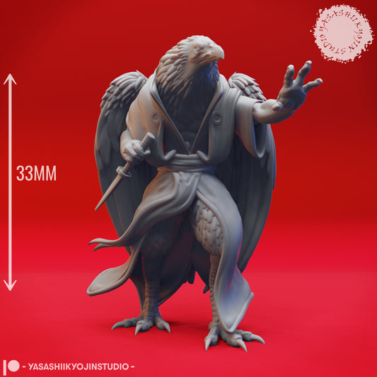 Wereraven - Dagger - 3D Printed Mini for Tabletop Gaming, Dungeons and Dragons, Pathfinder, Kings of War and other RPG's