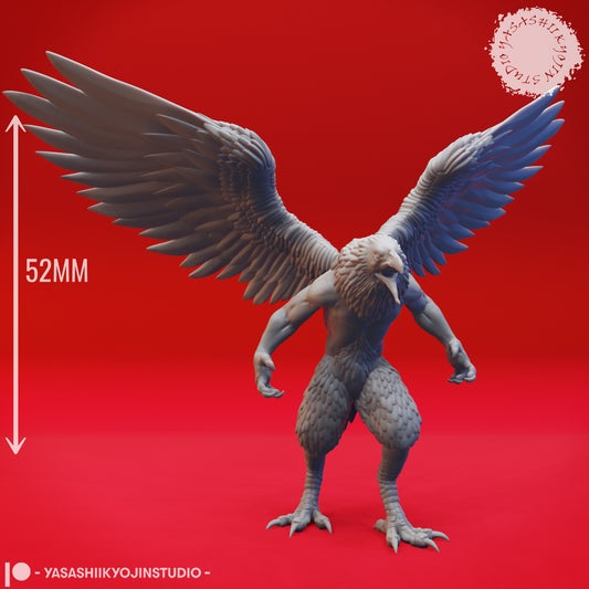 Wereraven - Berserk - 3D Printed Mini for Tabletop Gaming, Dungeons and Dragons, Pathfinder, Kings of War and other RPG's