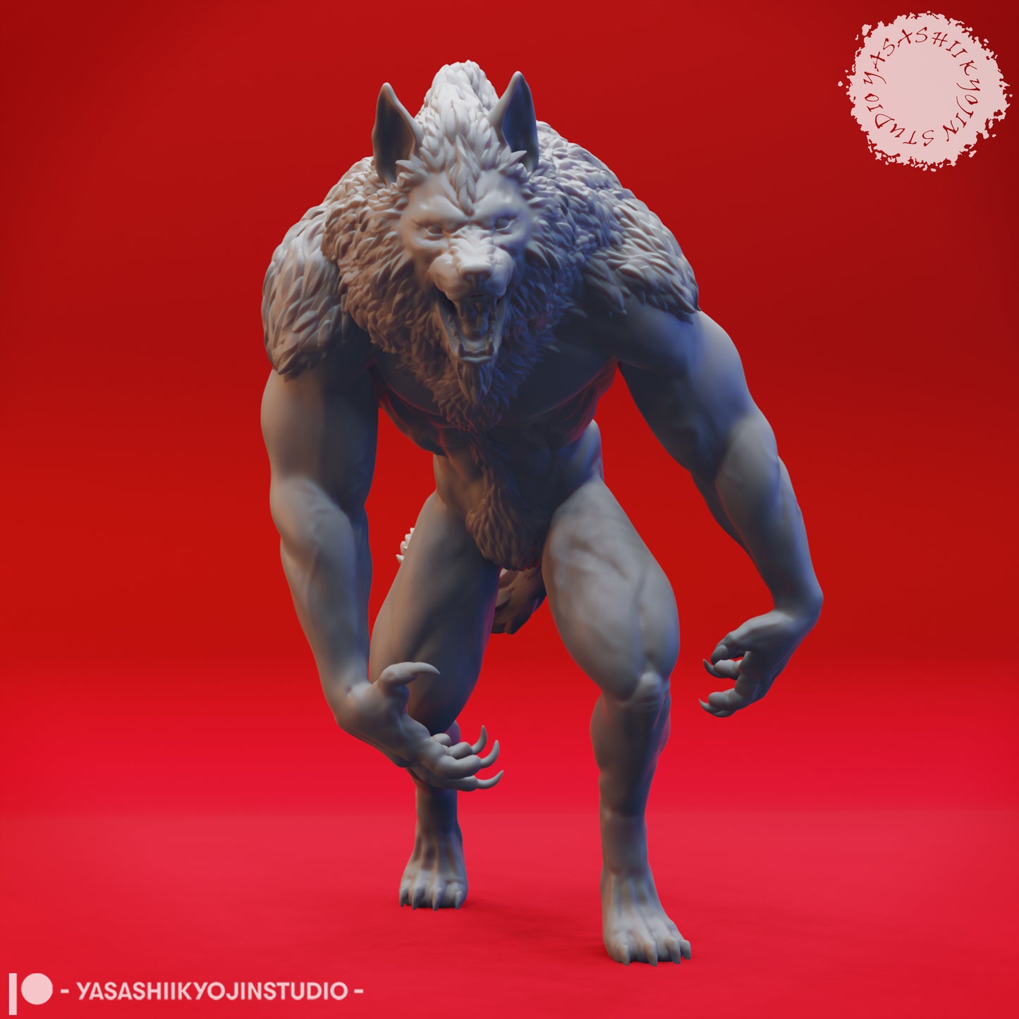Werewolf - Upright - Tabletop Miniatures (Pre-Supported STL)