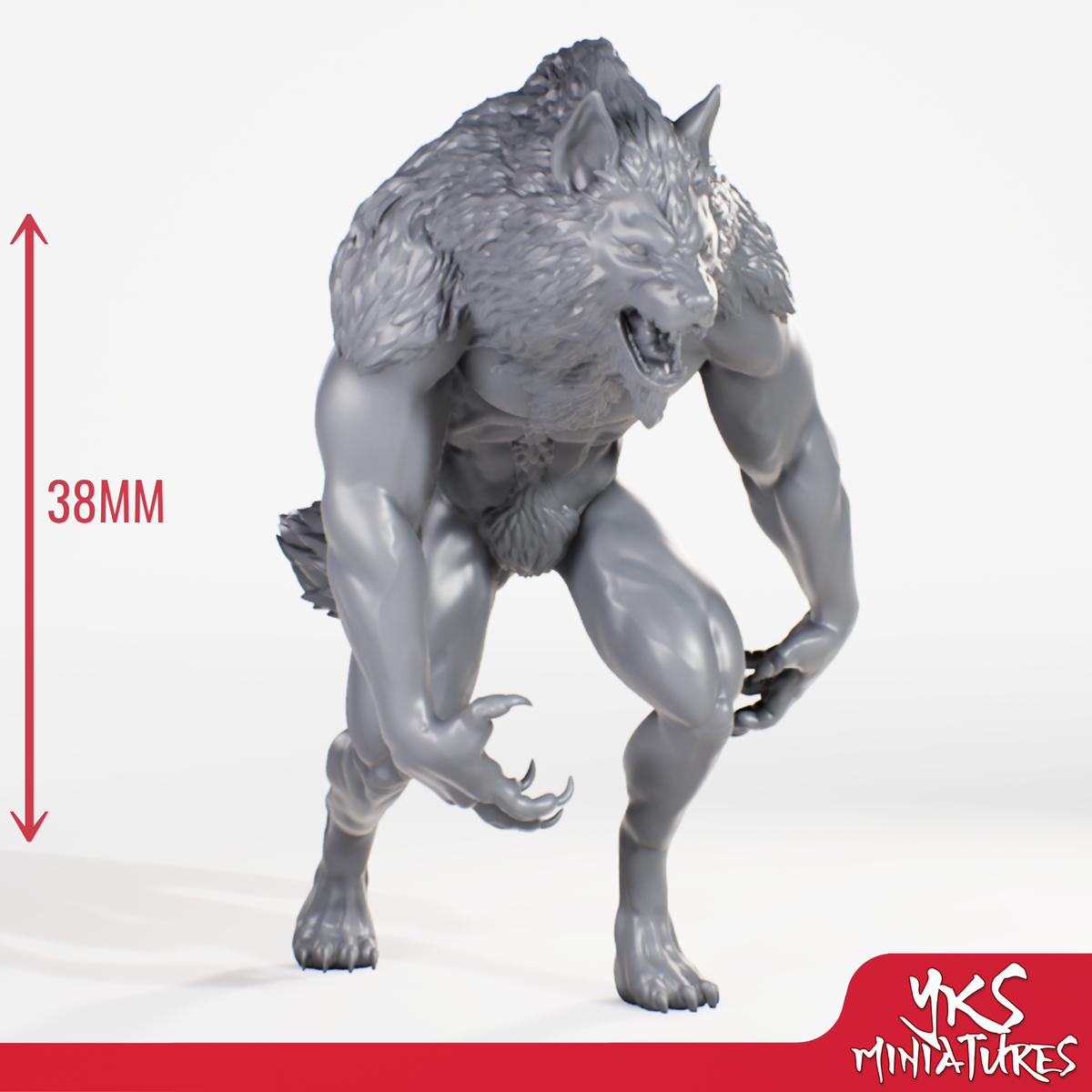 Werewolf - 3D Printed Mini for Tabletop Gaming, Dungeons and Dragons, Pathfinder, Kings of War and other RPG's