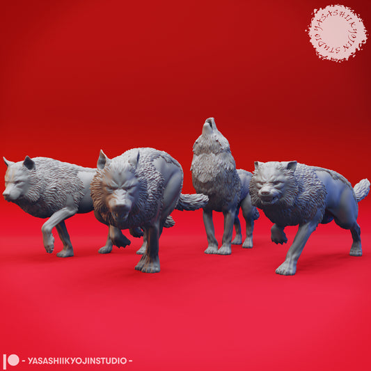 Wolf Pack - Bundle - 3D Printed Mini for Tabletop Gaming, Dungeons and Dragons, Pathfinder, Kings of War and other RPG's