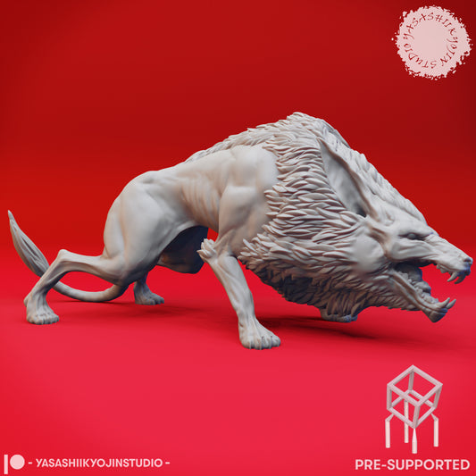 Worg - Aggravated - Tabletop Miniature (Pre-Supported)