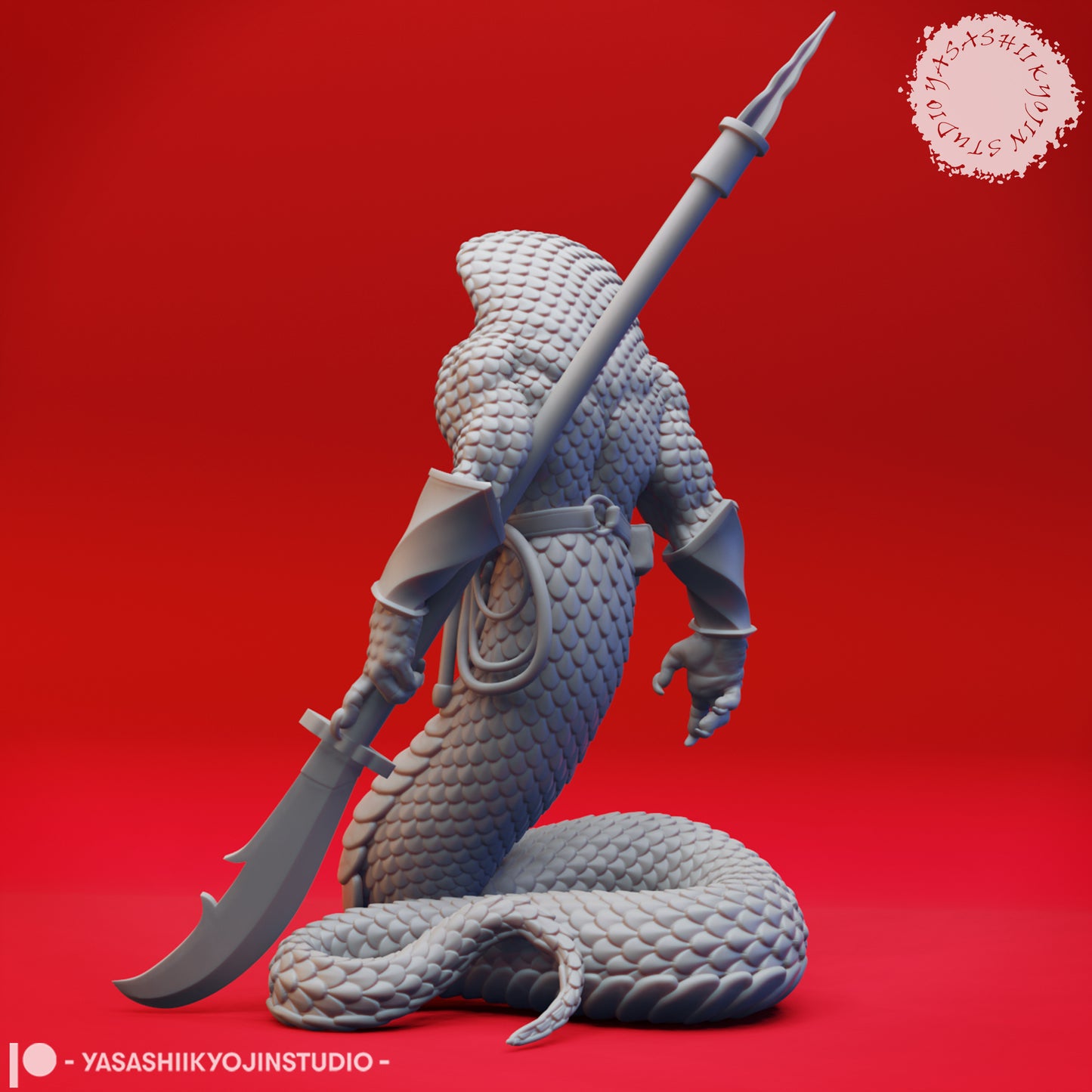 Yuan-Ti Halberd - Tabletop Miniature STL