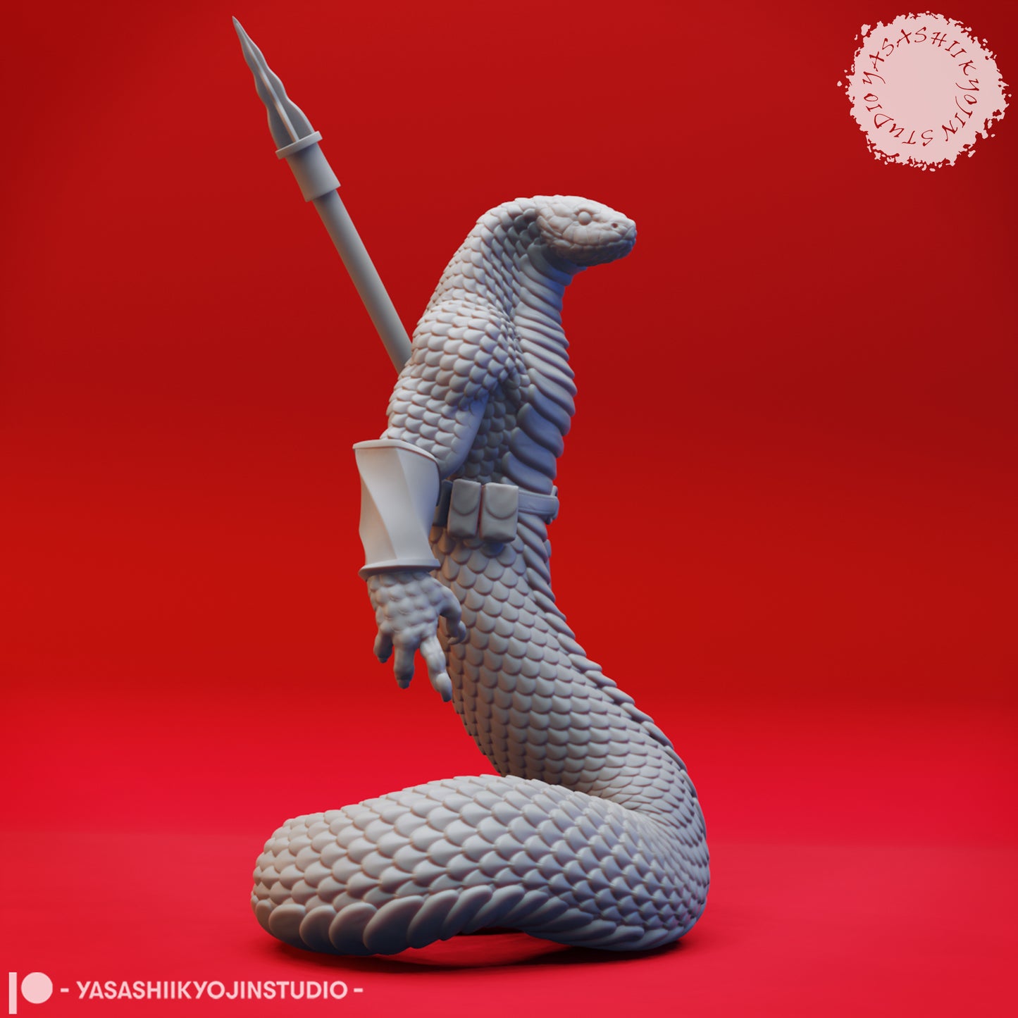 Yuan-Ti Halberd - Tabletop Miniature STL