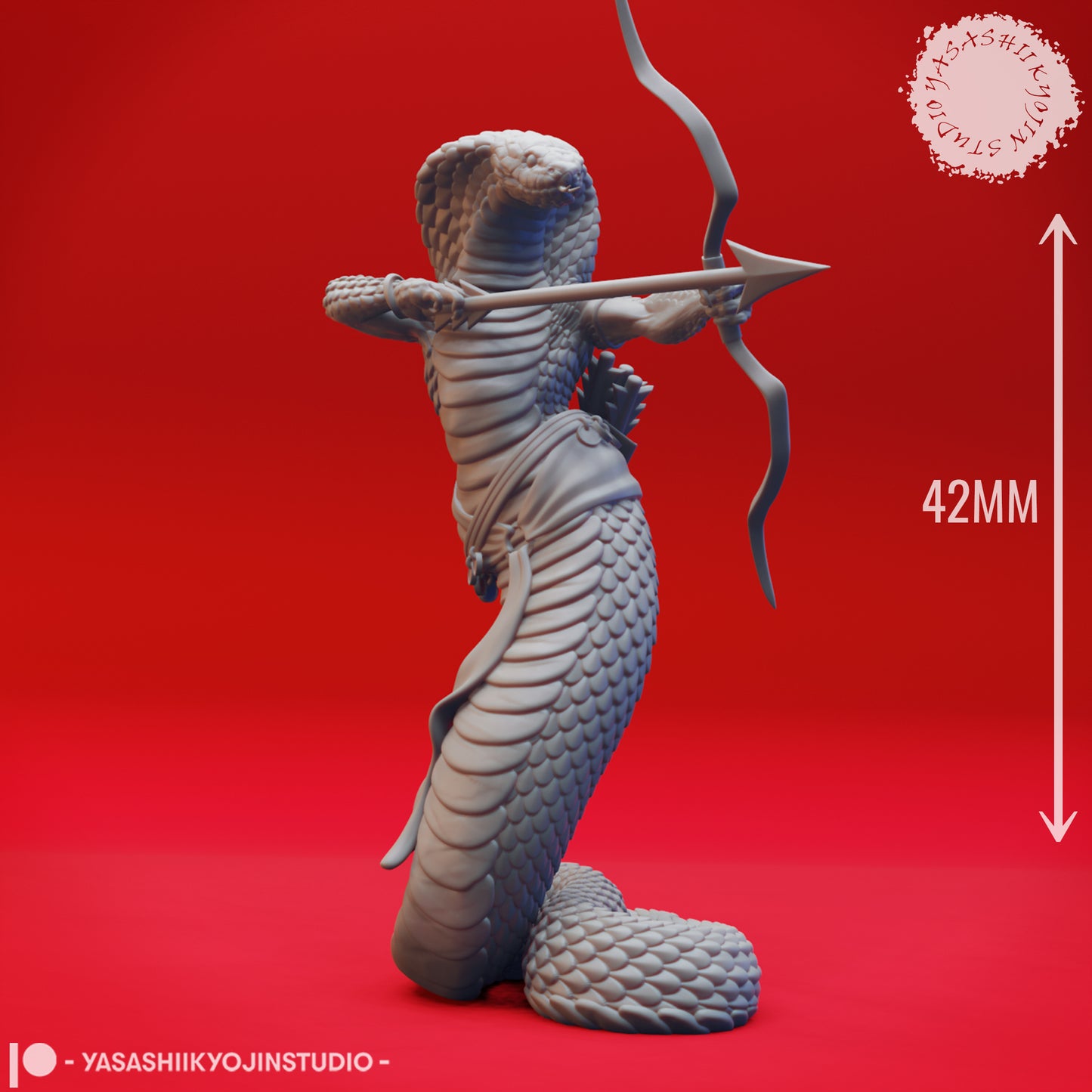 Yuan-Ti - Archer - Tabletop Miniature (Pre-Supported STL)