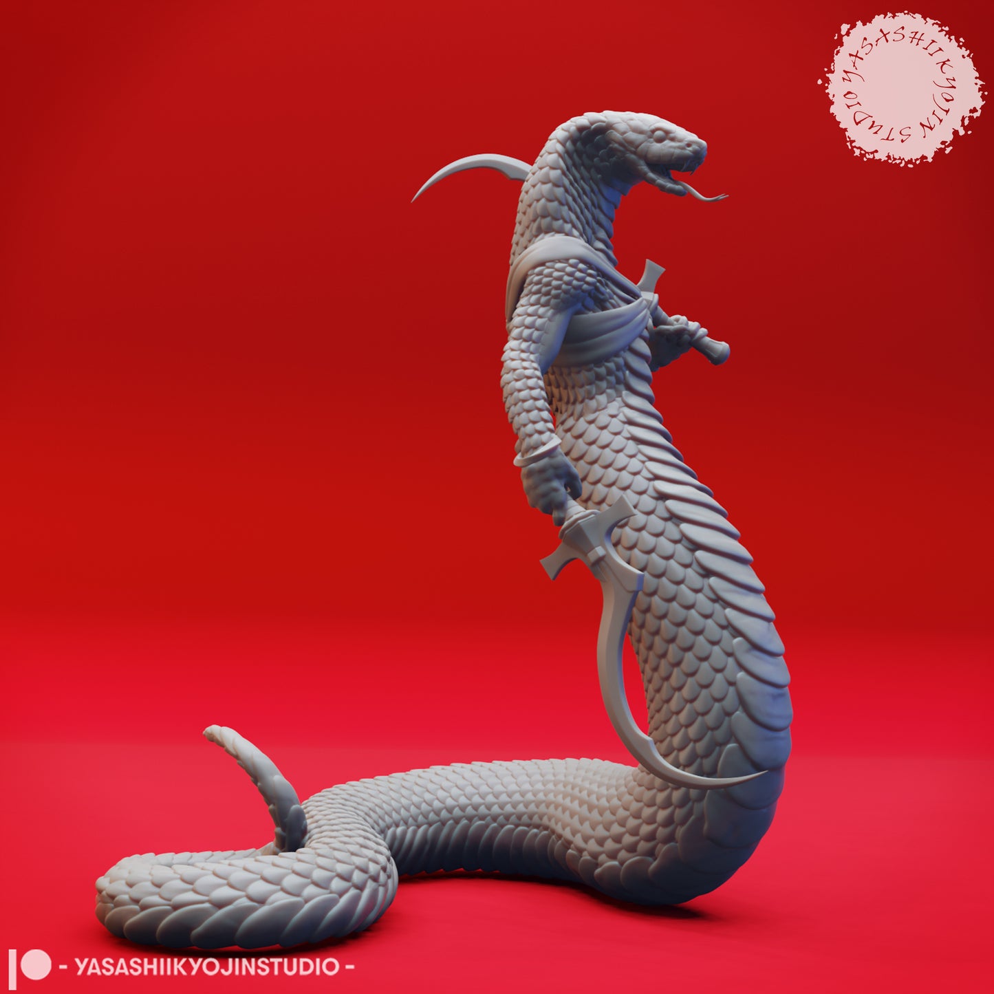 Yuan-Ti - Khopesh - Tabletop Miniature (Pre-Supported STL)