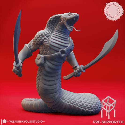 Yuan-Ti - Dual Sword - Tabletop Miniature (Pre-Supported)
