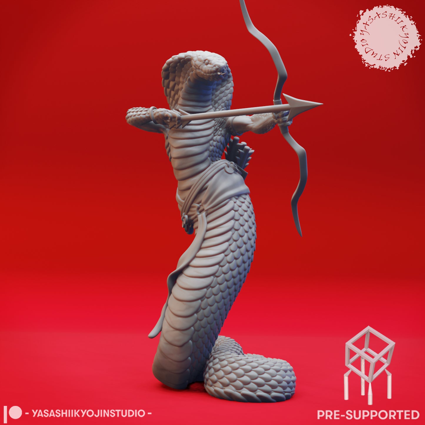 Yuan-Ti - Archer - Tabletop Miniature (Pre-Supported STL)