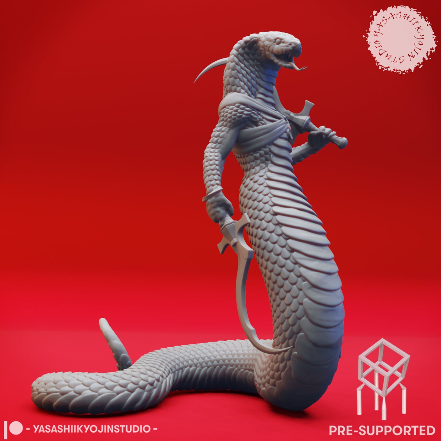 Yuan-Ti - Khopesh - Tabletop Miniature (Pre-Supported STL)