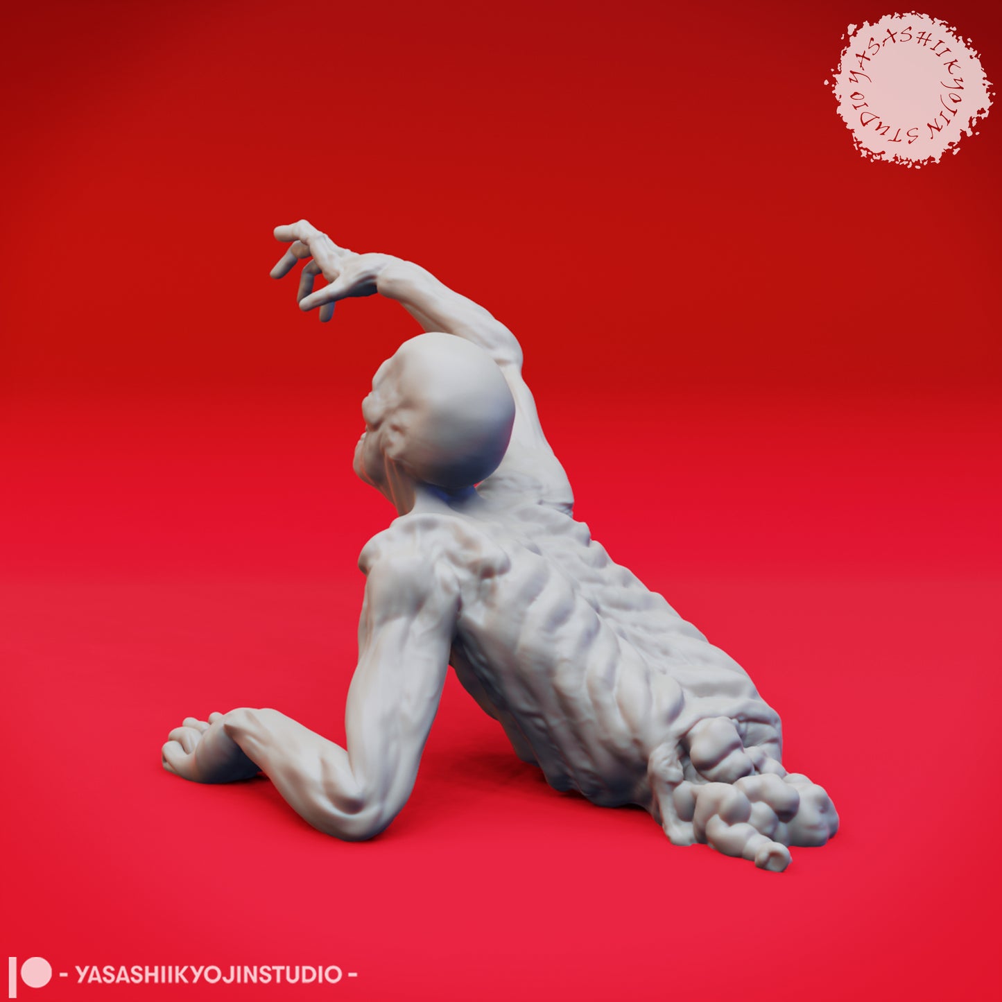 Zombie - Crawling - 3D Printed Mini for Tabletop Gaming, Dungeons and Dragons, Pathfinder, Kings of War and other RPG's