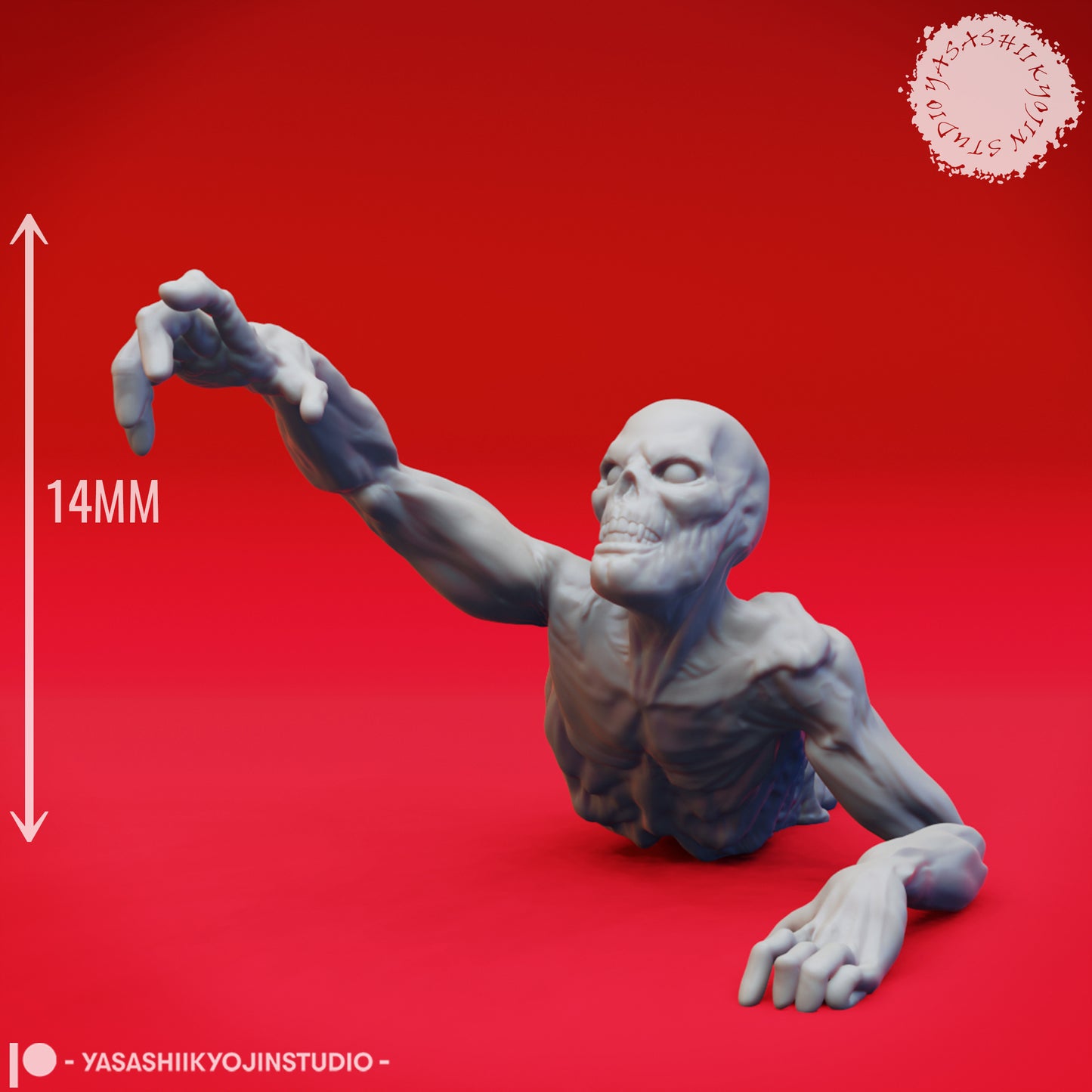 Zombie - Crawling - 3D Printed Mini for Tabletop Gaming, Dungeons and Dragons, Pathfinder, Kings of War and other RPG's