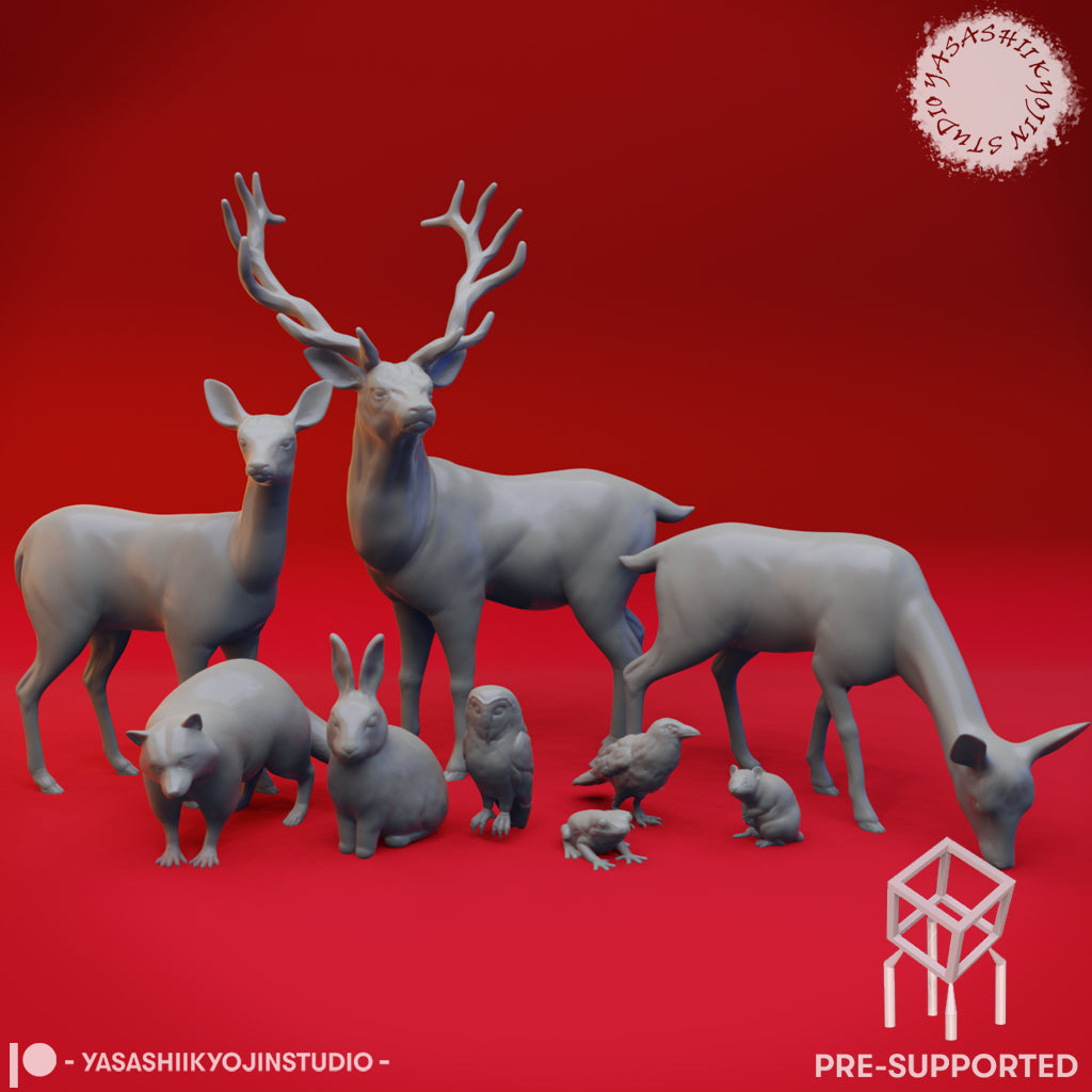 Forest Animals Bundle - Tabletop Props (Pre-Supported STL)