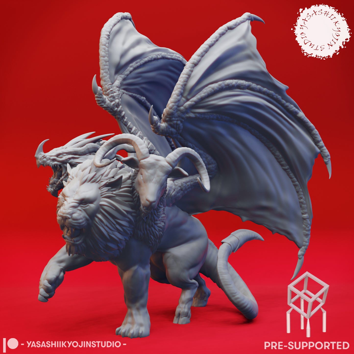 Chimera - Tabletop Miniature (Pre-Supported STL)