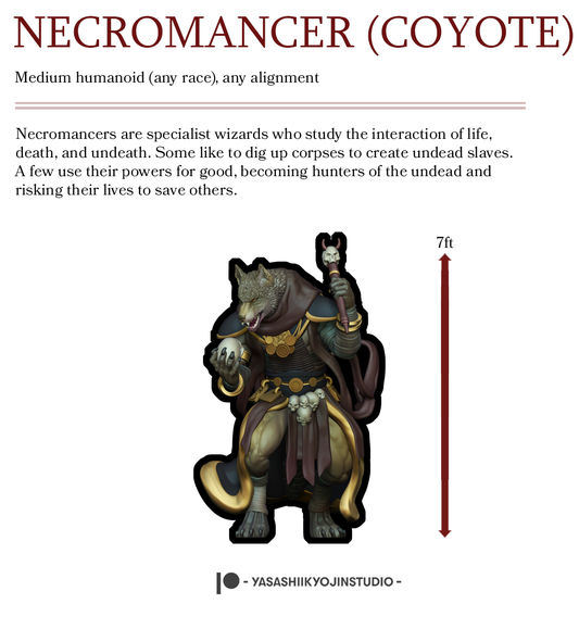 Coyote Necromancer - Paper Mini Sample