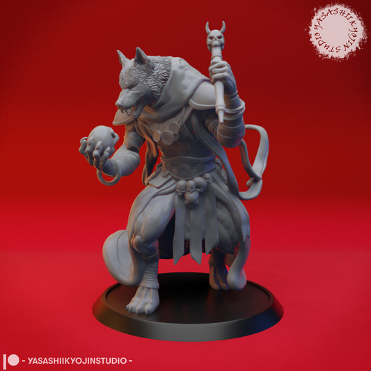 Coyote Necromancer - Tabletop Miniature STL