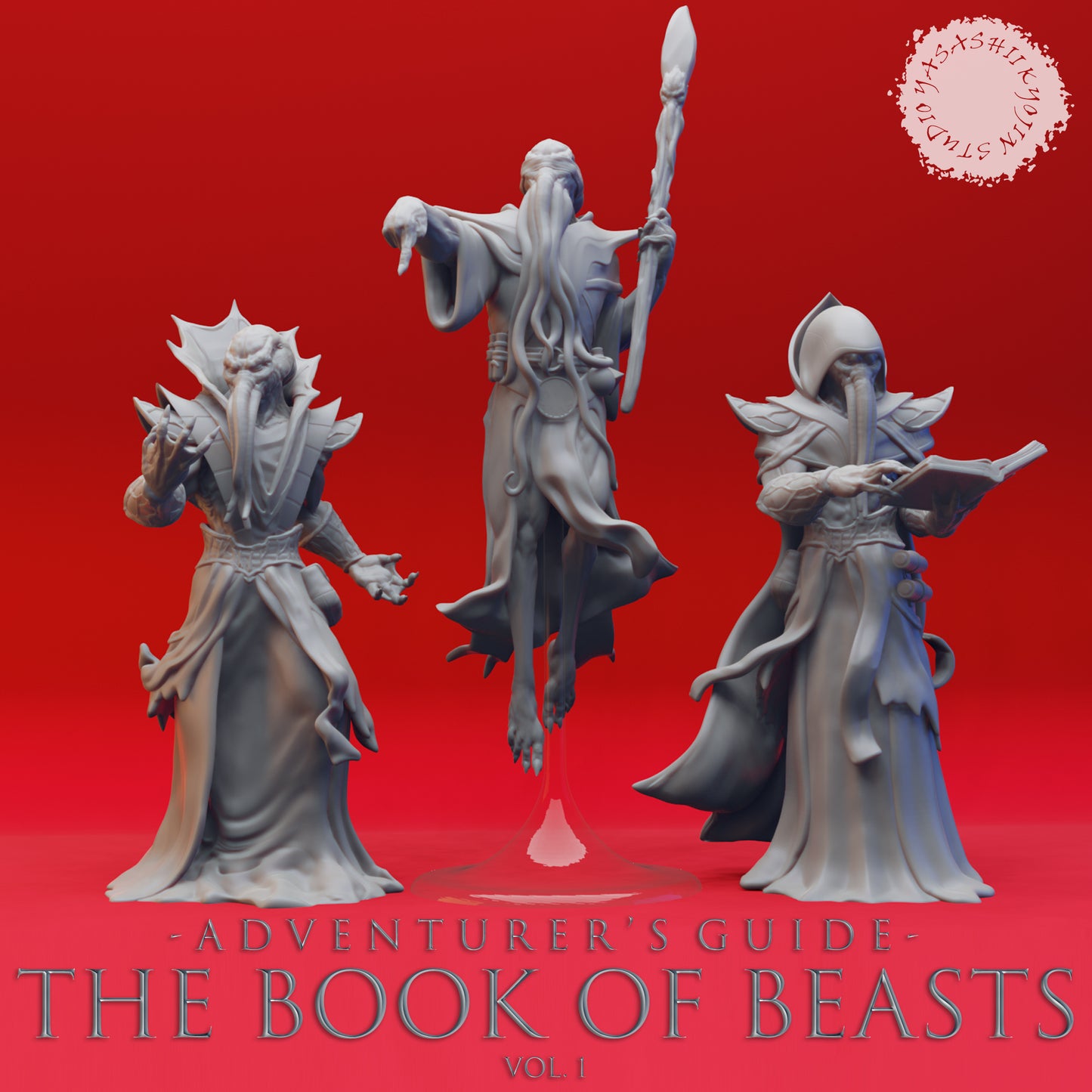 Mind Flayer Warband - Book of Beasts - Tabletop Miniatures (Pre-Supported STL)