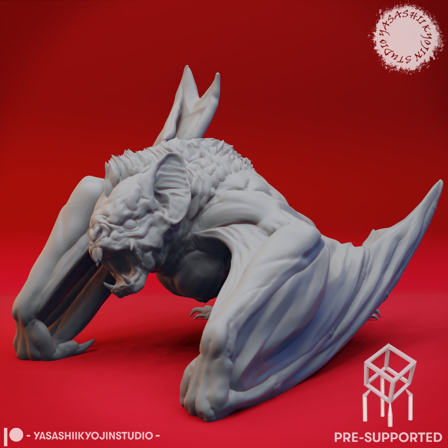 Dire Bat - Tabletop MIniature (Pre-Supported STL)