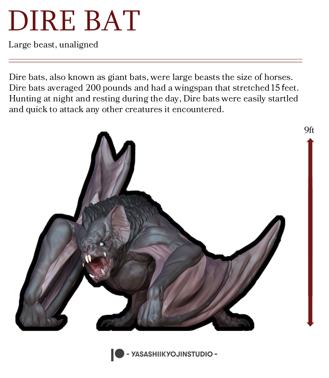 Dire Bat - Paper Mini Sample