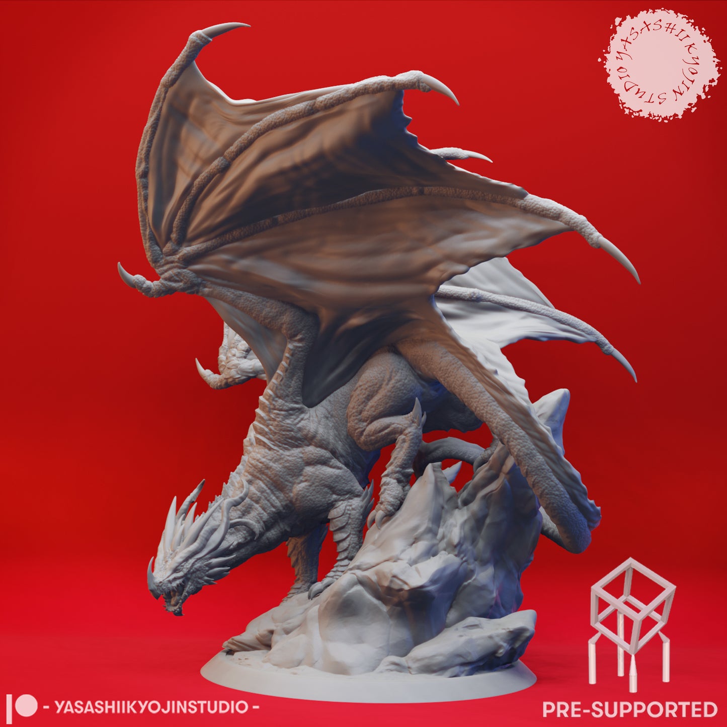 Ancient Red Dragon - Tabletop Miniature (Pre-Supported)