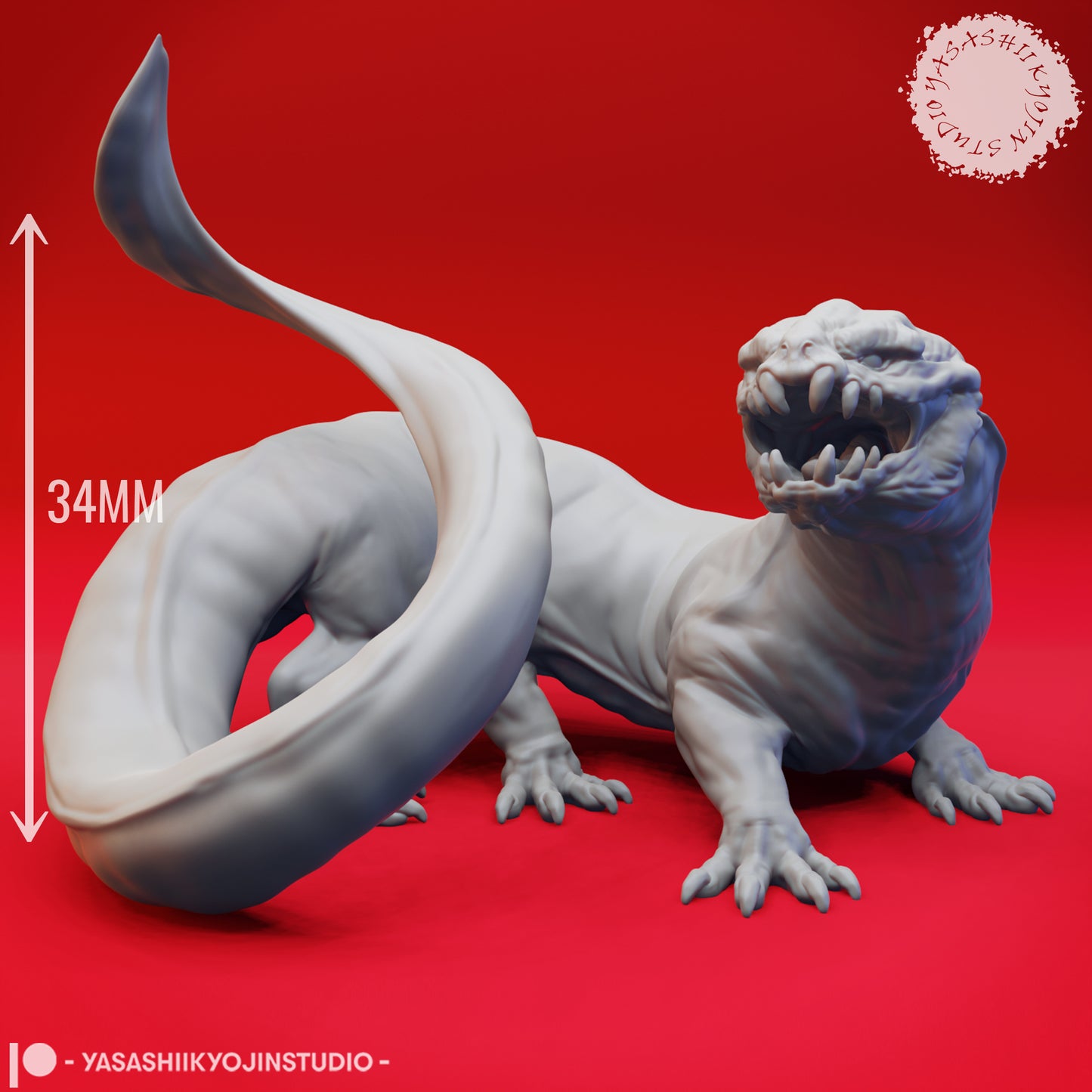 Frost Salamander - Tabletop Miniature (Pre-Supported STL)