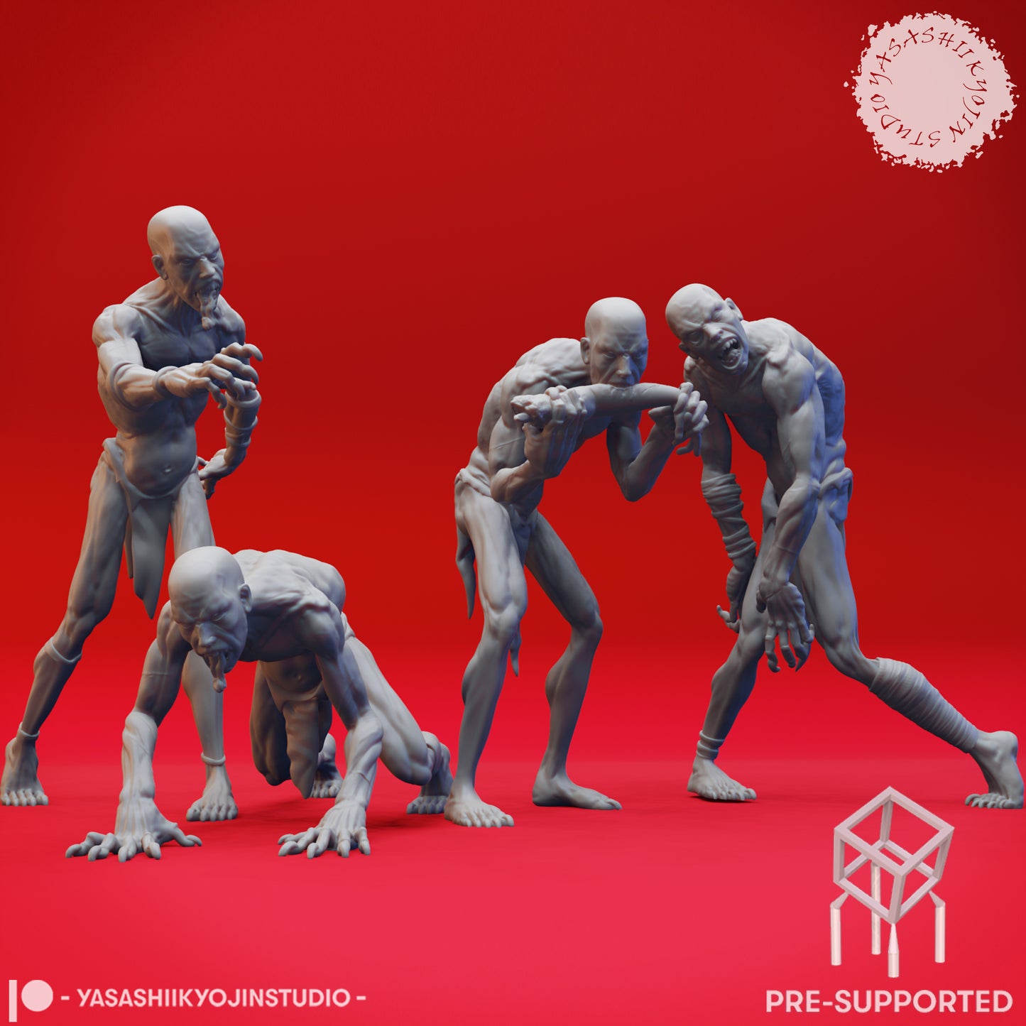 Ghoul Mob - Tabletop Miniatures (Pre-Supported)