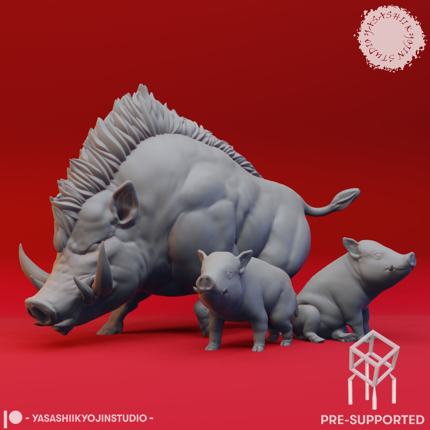 Giant Boar - Tabletop Miniature (Pre-Supported STL)