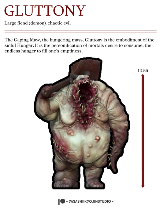 Gluttony Demon - Paper Mini Sample