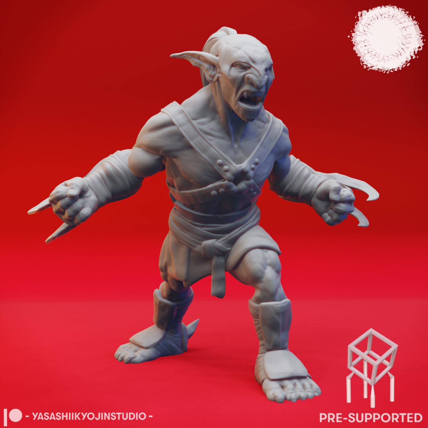 Goblin Warband - Book of Beasts - Tabletop Miniatures (Pre-Supported STL)