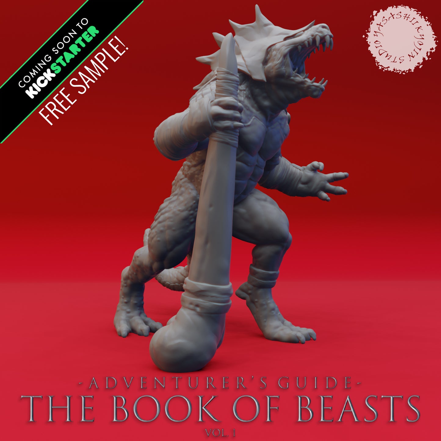 Lizardfolk War Chief - Book of Beasts KS Sample - Tabletop Miniature (Pre-Supported STL)