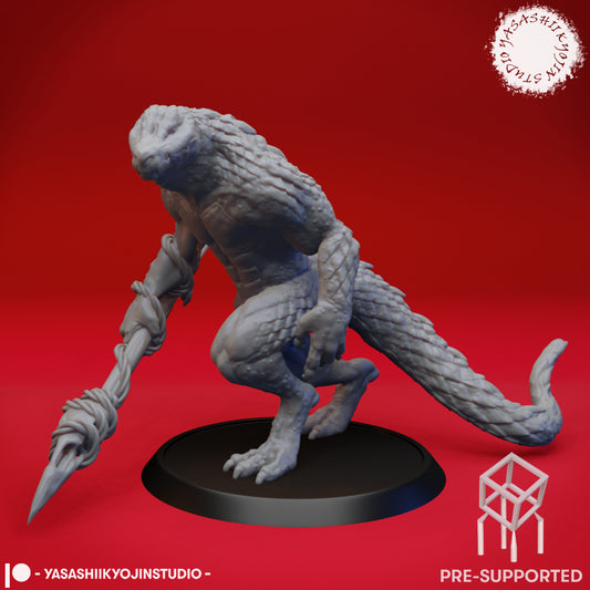 Lizardfolk - Tabletop Miniature (Pre-Supported STL)